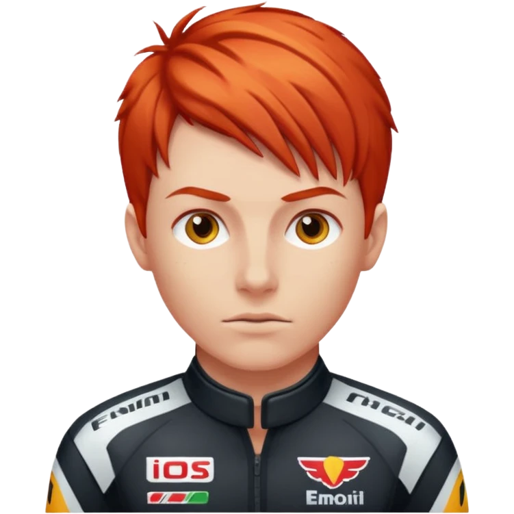 red haired racer emoji