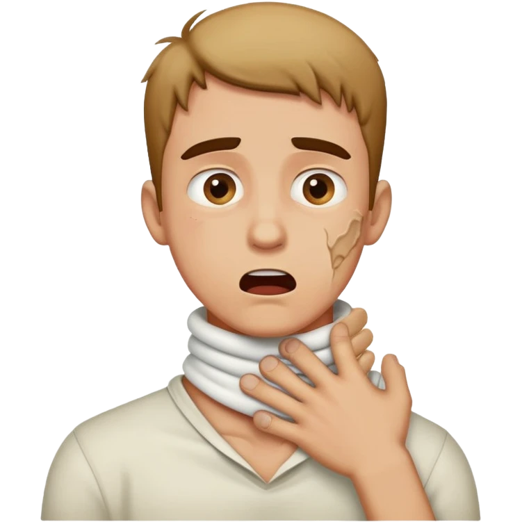 Guy choking grabbing his neck emoji