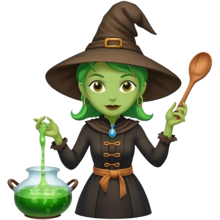 green witch cooking potion emoji