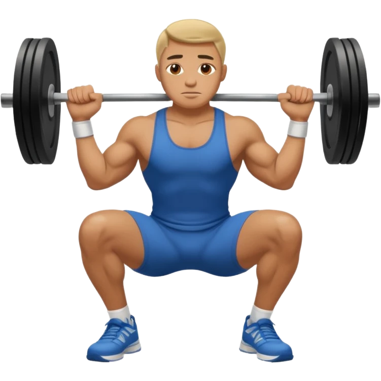 Guy squating without a dumbell emoji