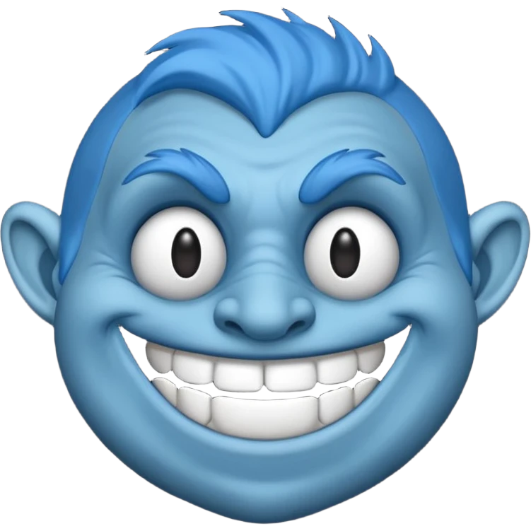 Troll troll face blue  emoji