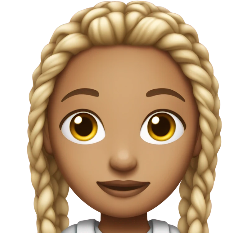 Light skin girl with black knotless braids  emoji