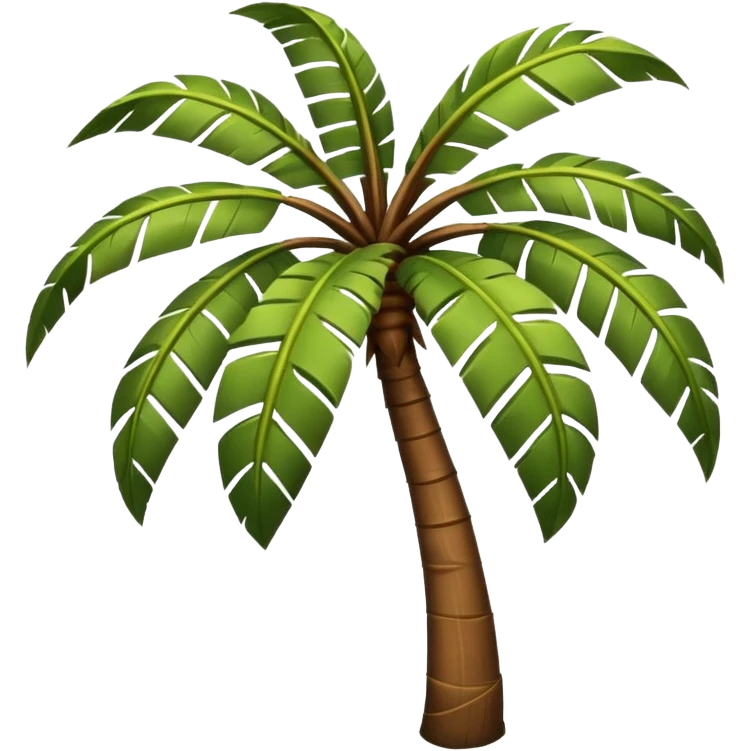 ["Brown-trunk palm tree with large green fronds."] emoji