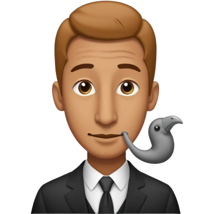 Man with a long nose wearing a suit and kipa emoji