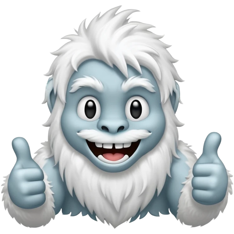 yeti thumbs up, smiling, winking emoji