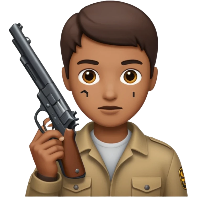 As un emoji con pistola en la mano emoji