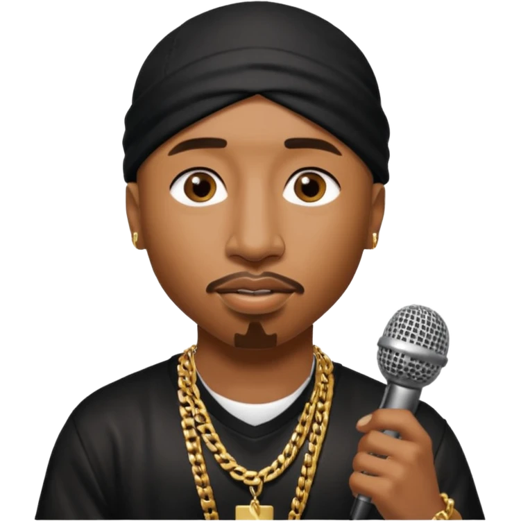 2Pac with a microphone emoji
