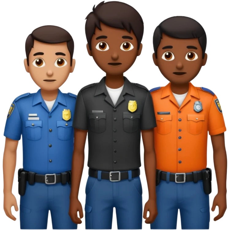Make a dirty Indian with a short Afro that is curly hair getting arrested. Make the Indian skinny too. Give him a it support outfit not a police uniform emoji