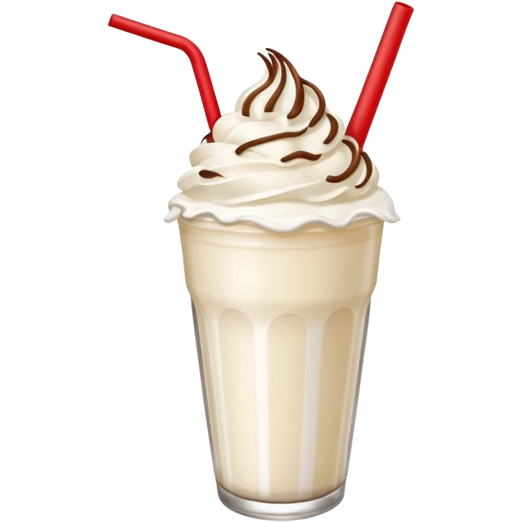 milkshake with whipped cream and red straw on top emoji