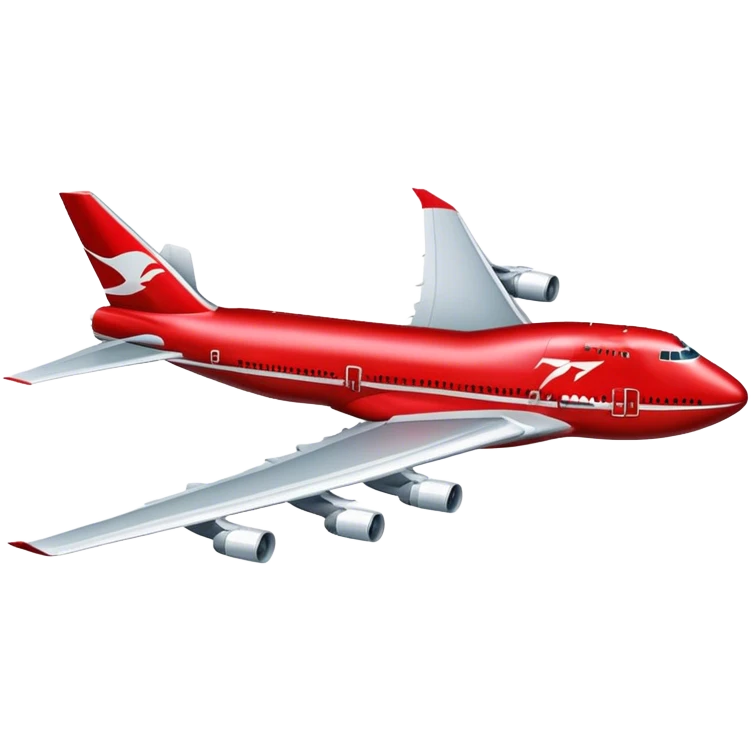самолет Боинг 747 красного цвета emoji