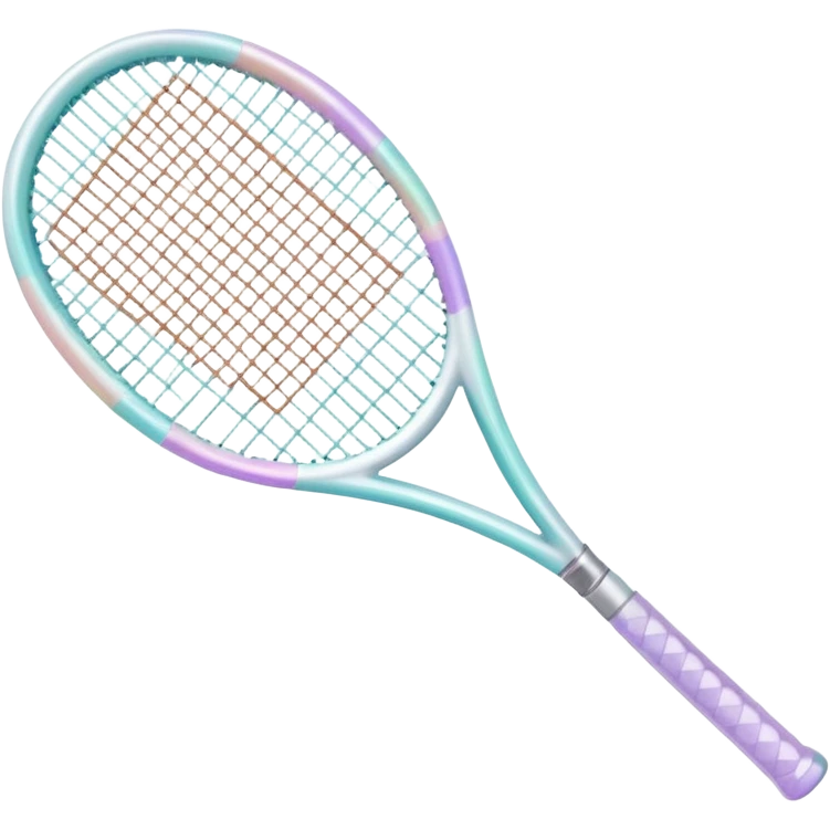 Pastel white  iridescent glass crystal tennis racket emoji