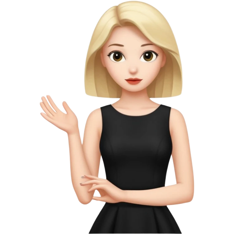 یک زن شیک مشکی پوش گنگ emoji