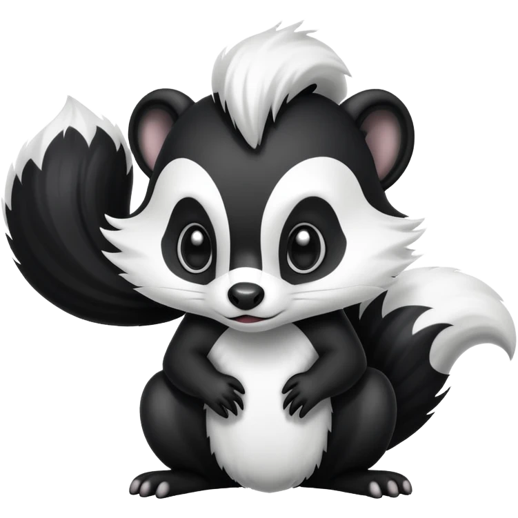 A skunk plotting evil emoji