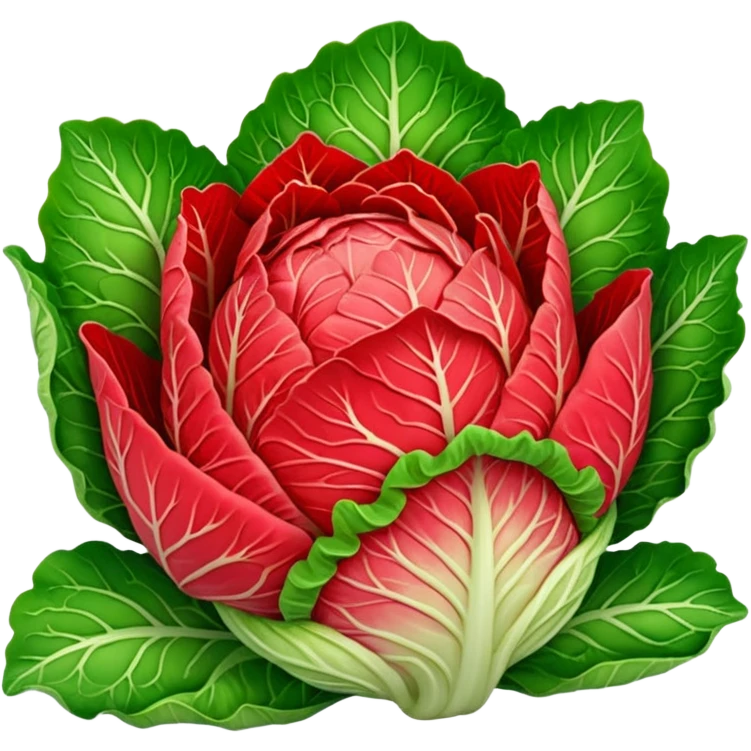 napa cabbage vivid bright red color emoji