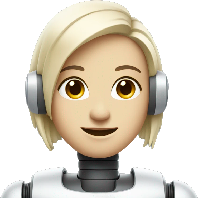 female robot assistant, smiling face only emoji