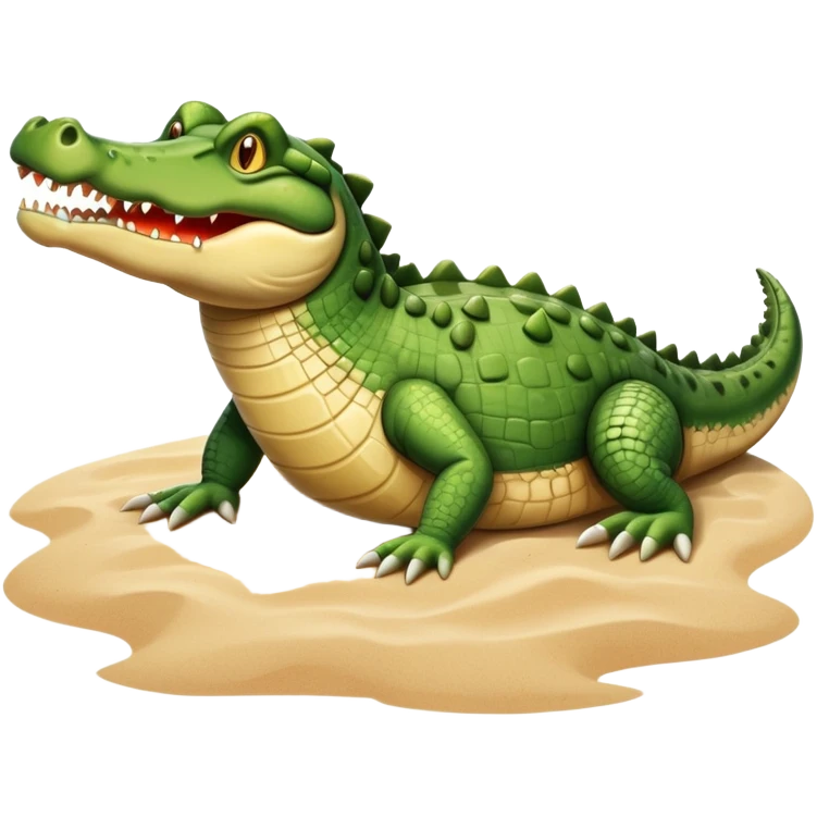 Crocodile chilling on beach  emoji