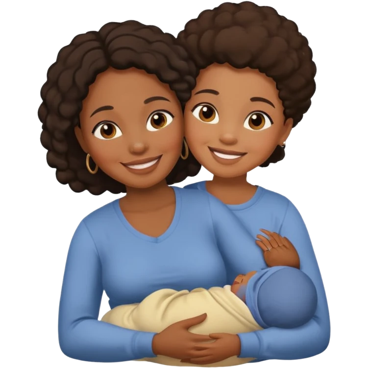 a black mother and her baby emoji