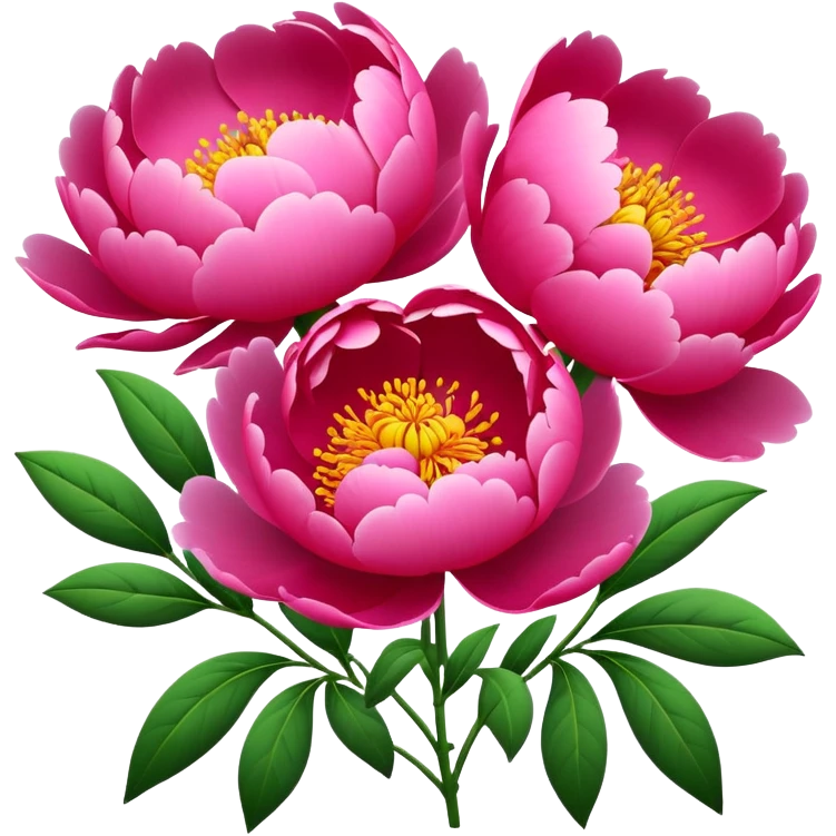 Luoyang Peony Festival colorful flowers park, simplified emoji style with bold outlines and bright colors, cartoon style blooming pink and red peonies emoji