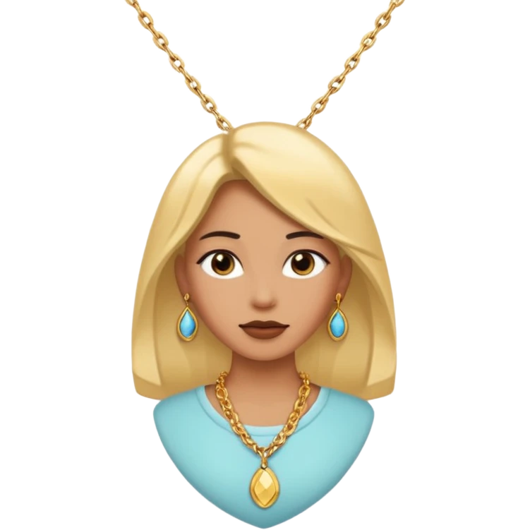 woman wearing a gold chain necklace emoji