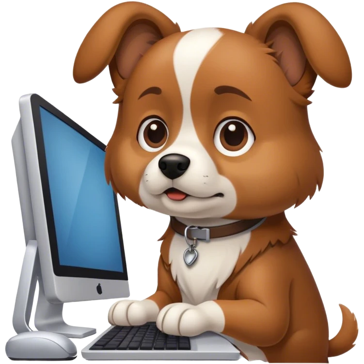 dog on computer emoji