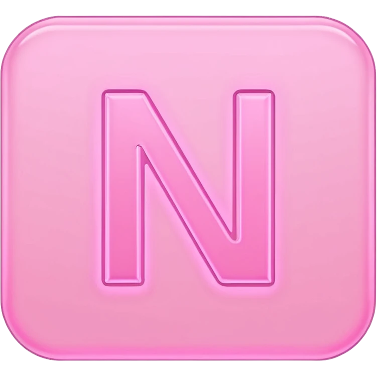 Netflix accurate aesthetic "N" logo in pastel pink emoji