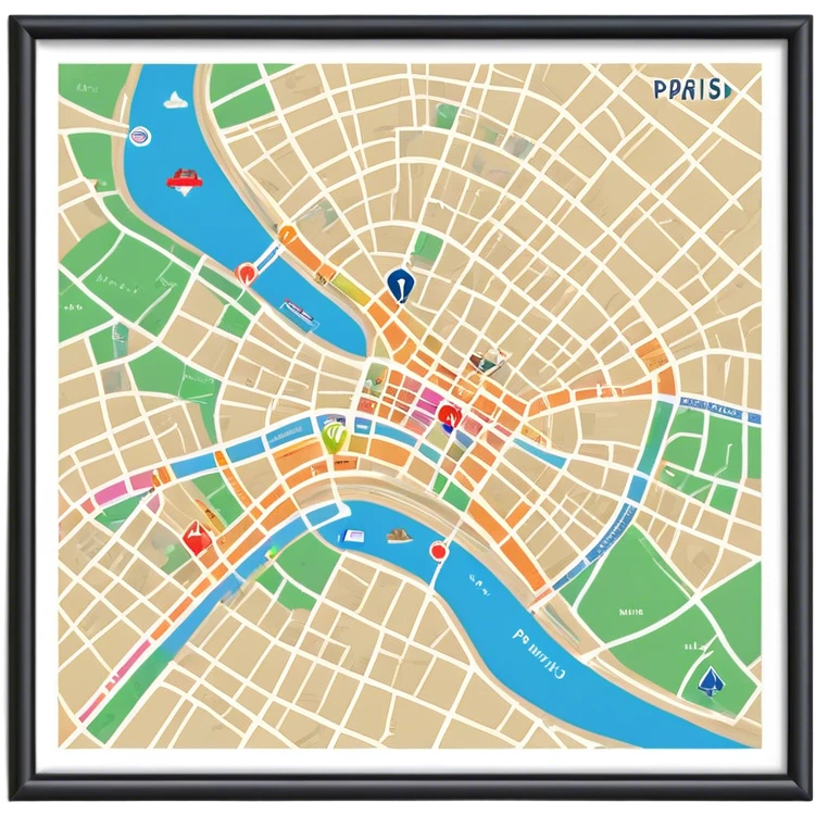 Paris tourist map emoji