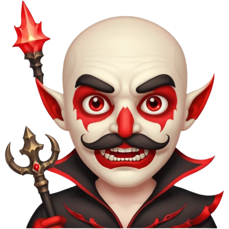 human colored demon with mustache and wand emoji