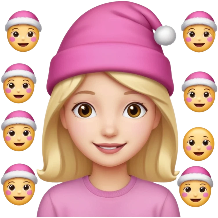 Aestheticgirl pink Christmas emojis emoji