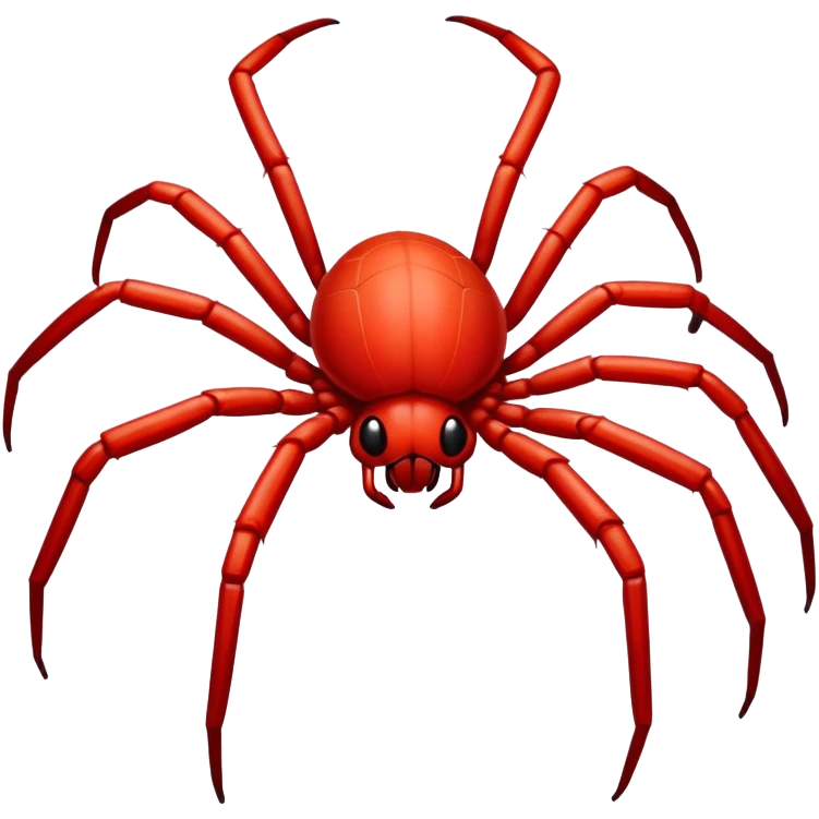 A red spider with human hands instead of legs emoji