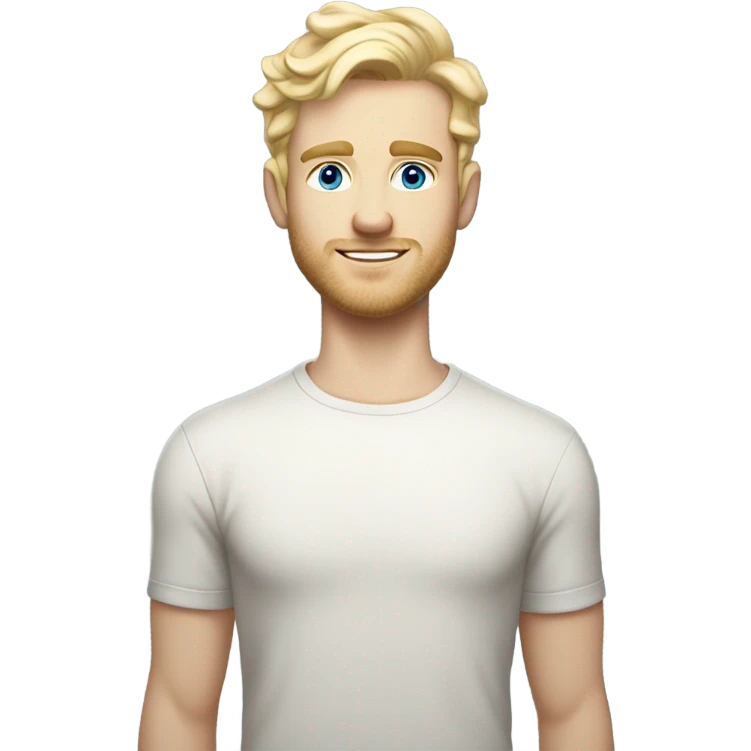 full body standing light curl blonde 30yo man blue eyed pale skin emoji