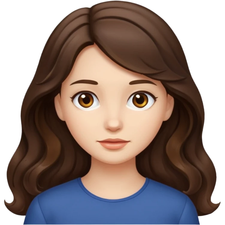 girl brunette long slightly wavy hair  emoji