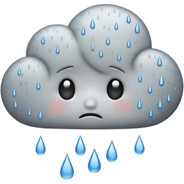 emo cloud with rain and a sad face emoji