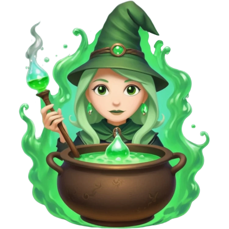 green witch cooking potion emoji