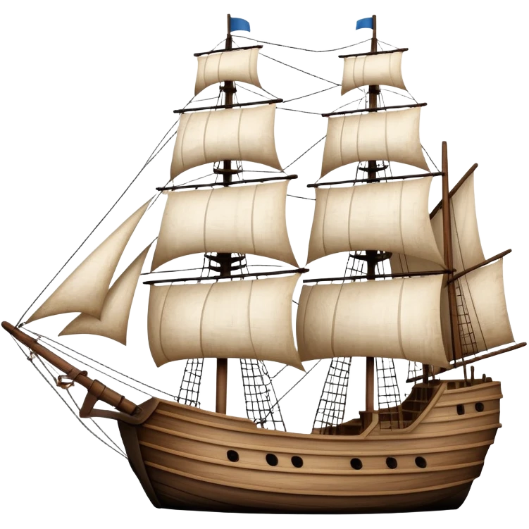 historical wooden sailing ship emoji
