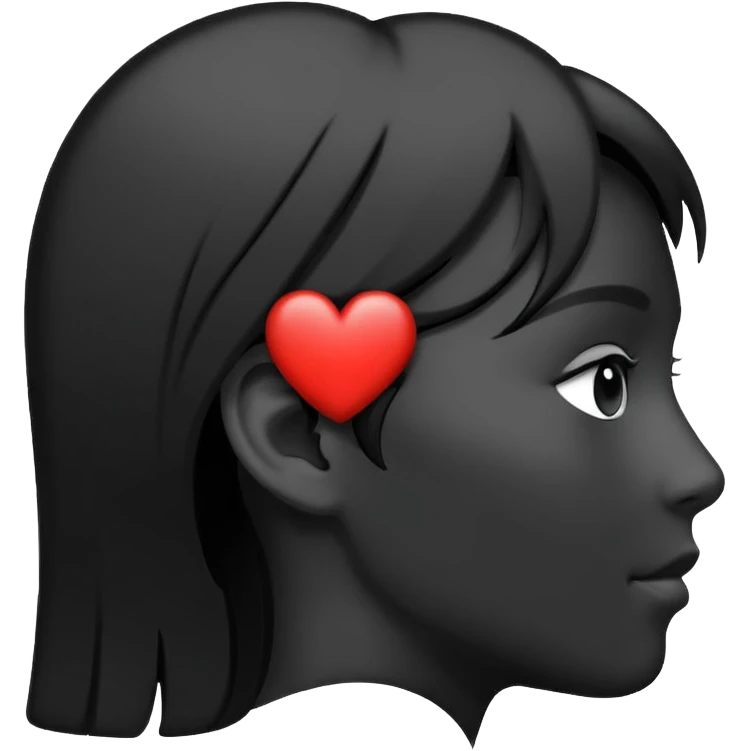 profile silhouette with a heart next to it emoji
