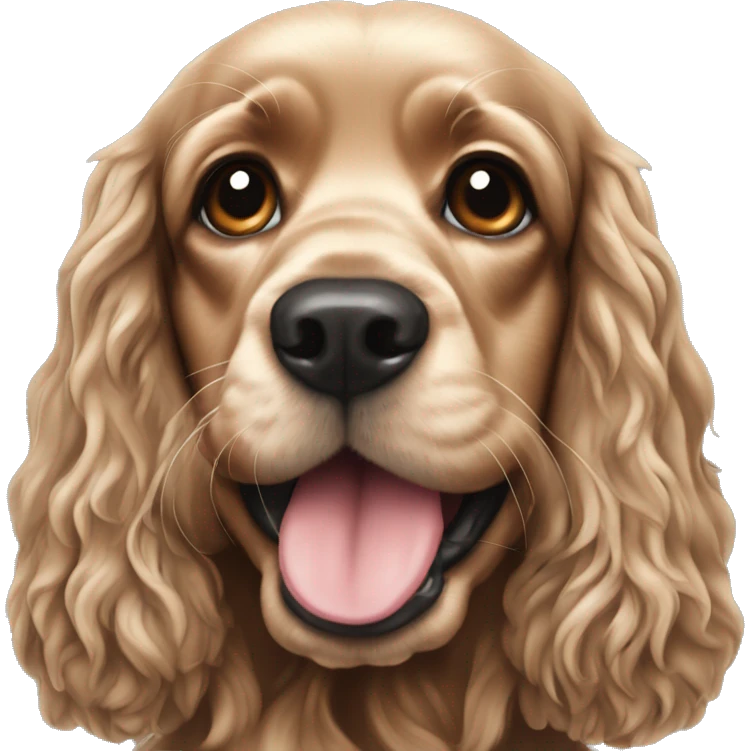 Realistic cocker spaniel with soak  emoji