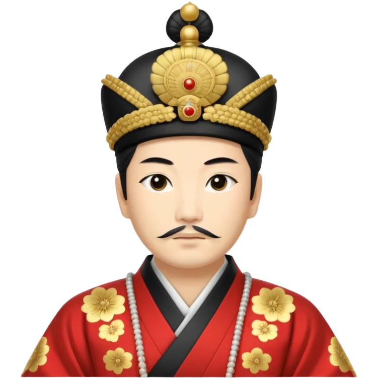 Japanese emperor, Edo period, wearing ceremonial ho and kanmuri, regal ...