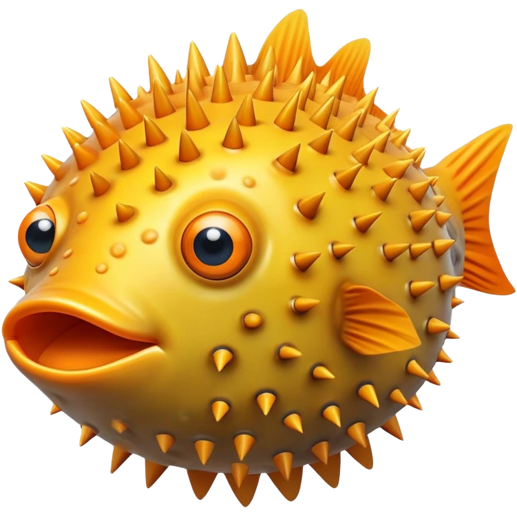 Pufferfish inflated with spikes emoji