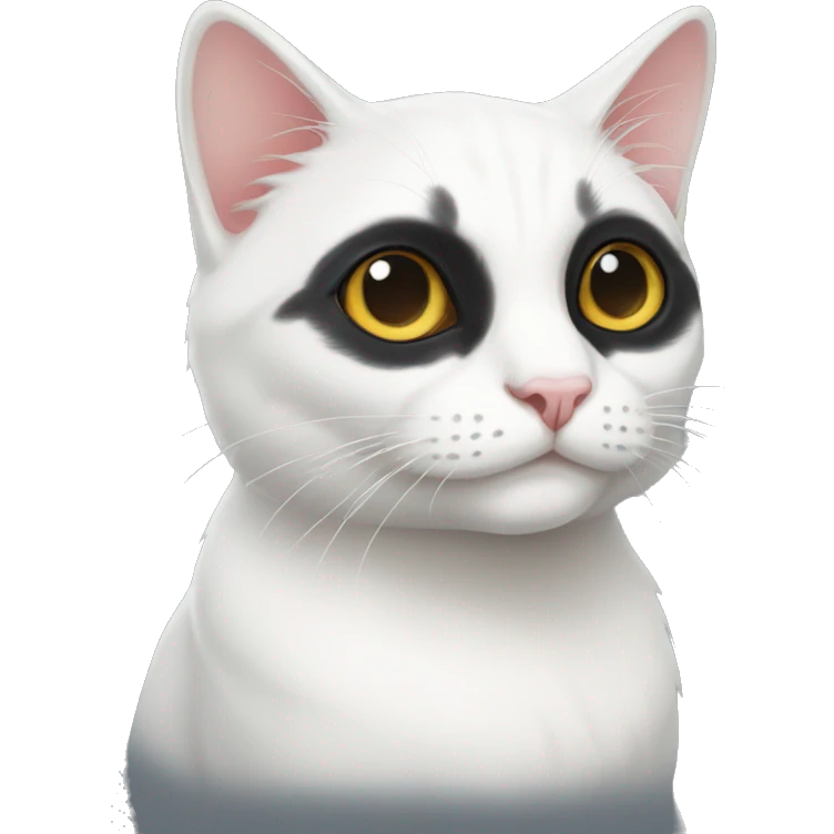 white cat black cornereye emoji