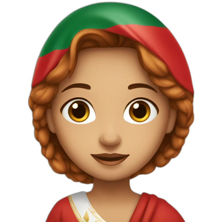 fille avec le drapeau du maroc emoji