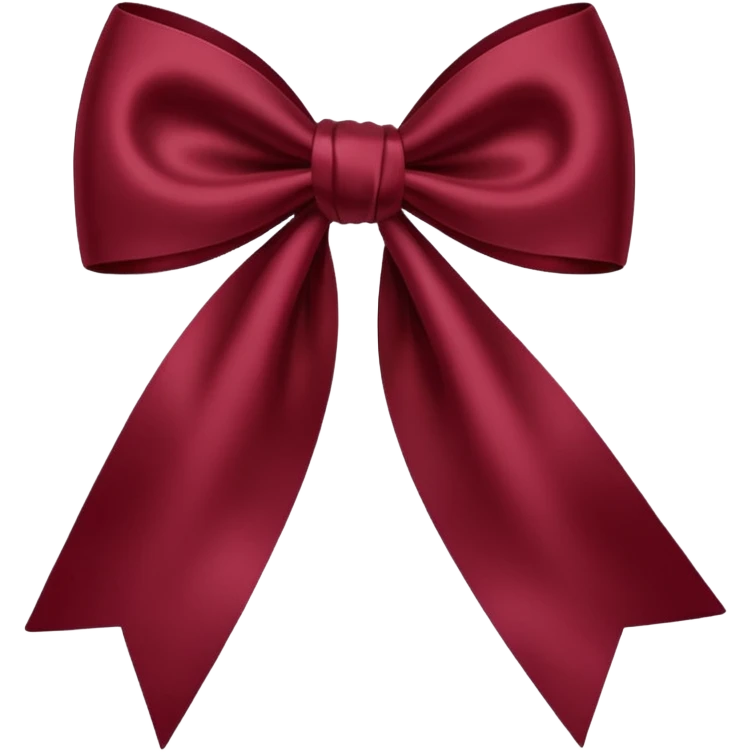 Deep maroon red bow emoji