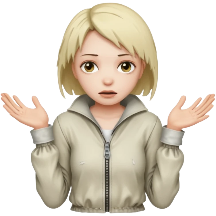 Девушка в Смирительной рубашке, рук не видно  emoji