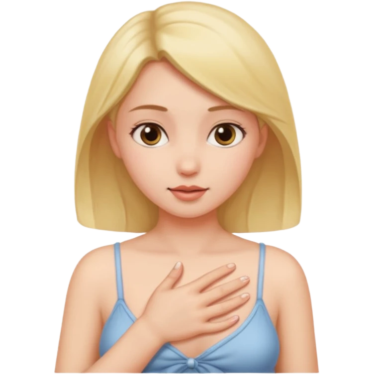 girl touch her nipple emoji
