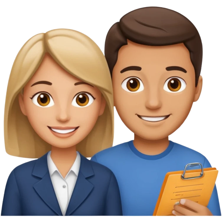husband and wife avatars looking at the check list emoji