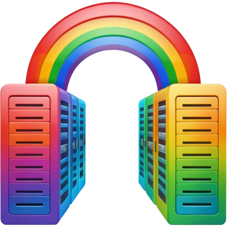 rainbow between servers emoji