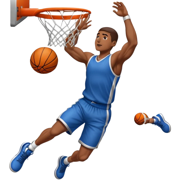 an arm dunking a basketball into a hoop emoji