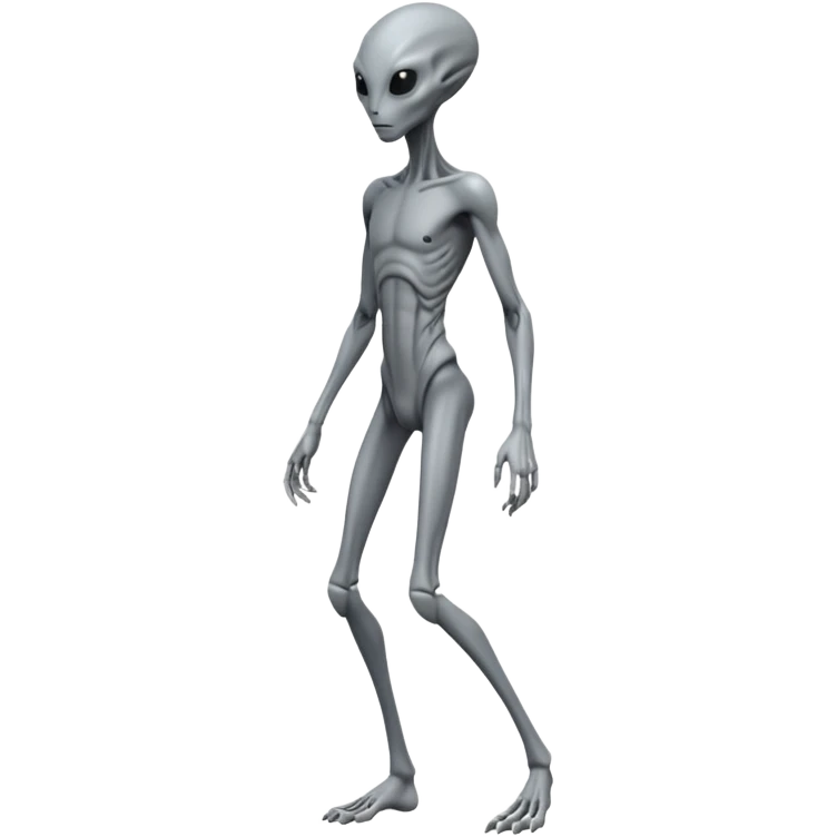 fullbody humanoid gray alien direct sideview emoji