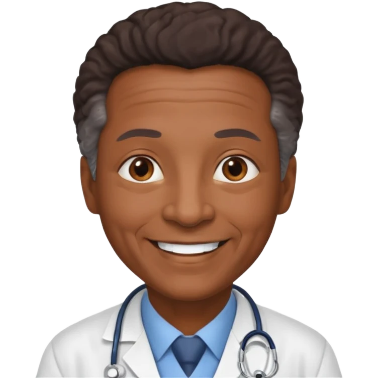 aftican american doctor emoji a bit older emoji