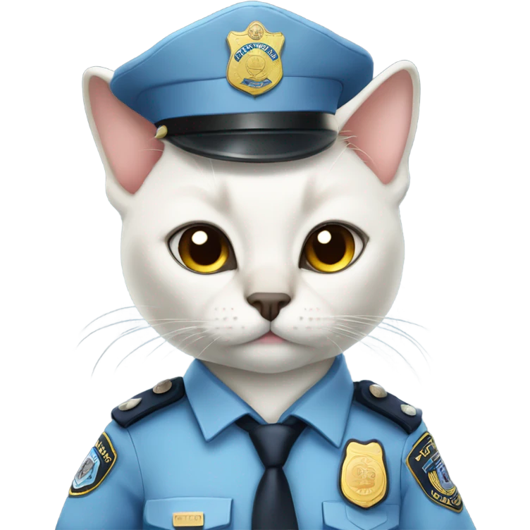 White siamese cat as a police officer   emoji
