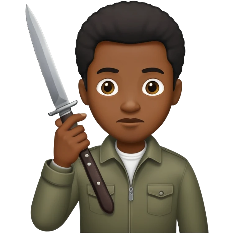 black man with knife  emoji